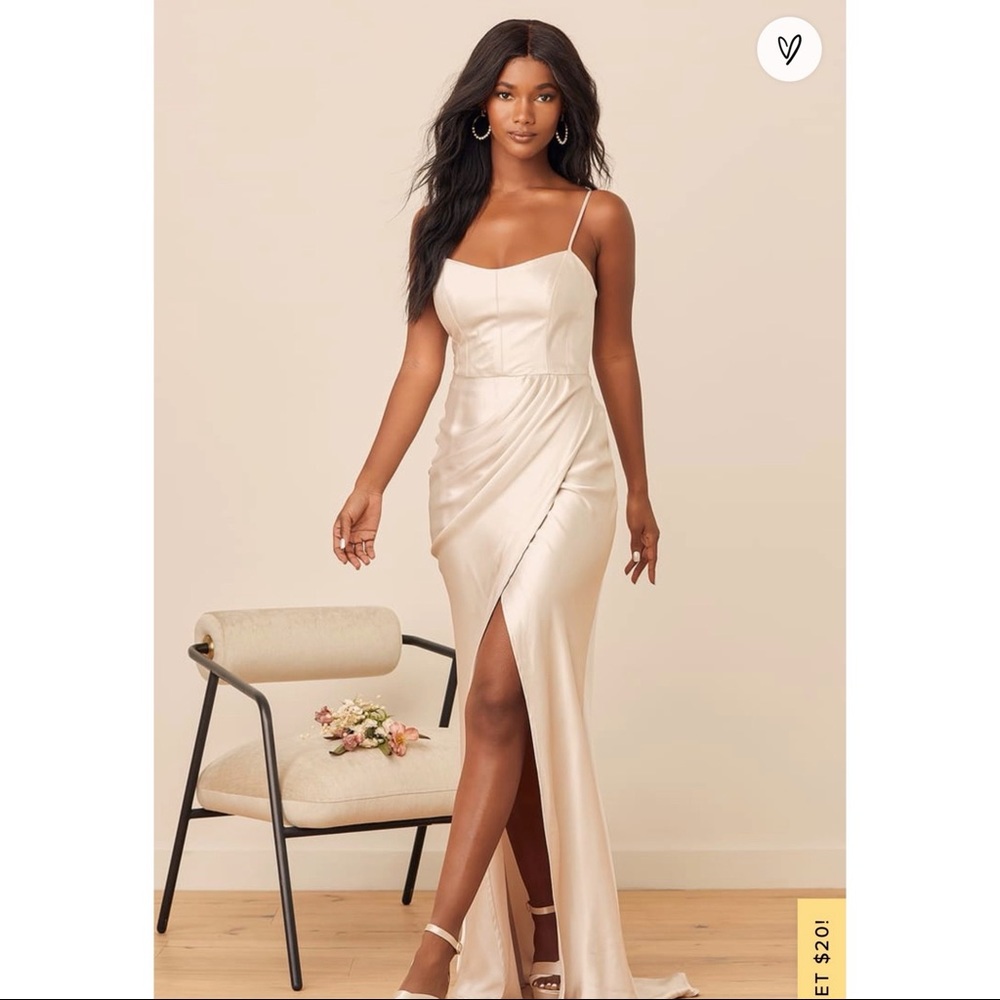 Champagne satin dress